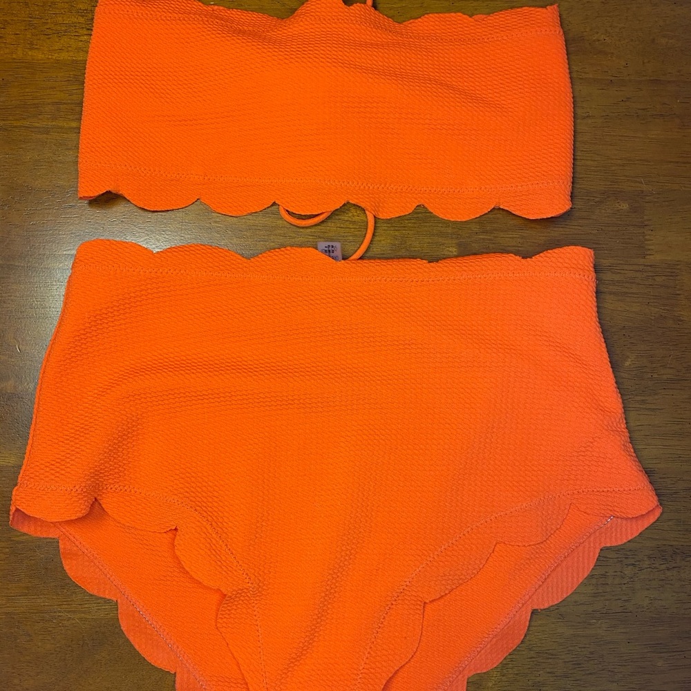 High waisted orange bikini